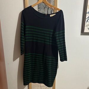 Michael Kors Black and Green Long Sleeve Dress